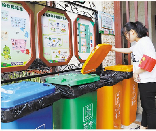 垃圾分類(lèi)黨員先鋒作表率入戶宣導(dǎo)